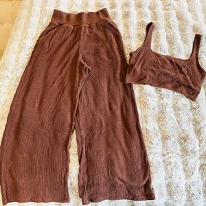 Abercrombie & Fitch Brown Ribbed Lounge Set